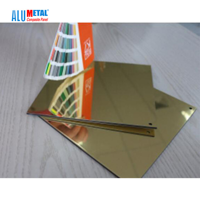 Aluminiowy panel kompozytowy ze złotym lustrem 2440 mm ACM Ldpe Core wewnętrzna ściana
