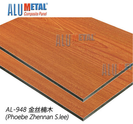 AA5005 Ognioodporne arkusze Acp Dekoracyjne 1220 mm Aluminiowy panel kompozytowy Wykończenie drewna 8 mm