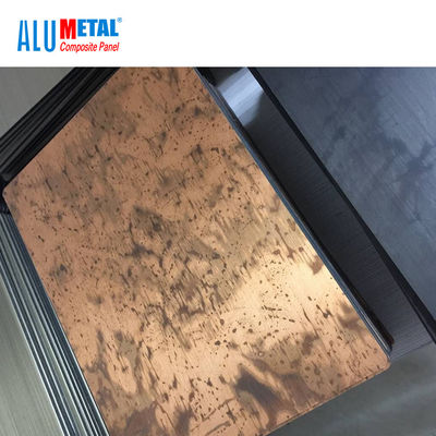 600 mm szczotkowany aluminiowy metalowy panel kompozytowy 0,3 mm miedziana powierzchnia SGS